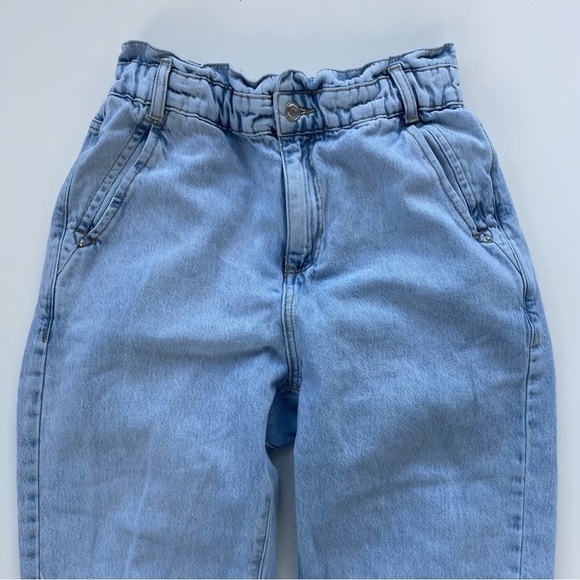 ZARA Women's Light Washed Paperbag Waist Mom Jeans Size 4 - Picture 3 of 10